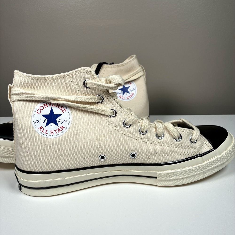 Converse Chuck Taylor 70 High Fear  Of God Essentials Ivory Black Size 10.5 Mens - Picture 7 of 7